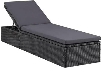 vidaXL Relax Lounger Braided Resin Anthracite
