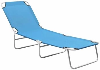 vidaXL Klappbar Sonnenliege Stahl und Stoff t&uuml;rkisblau (310329)