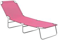 vidaXL Klappliege Stahl und Stoff Rosa