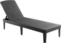 Curver 238416, Curver Jaipur Gartenliege mit Kissen graphit