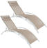 TecTake 2 Gartenliegen aus Aluminium 5 stufig