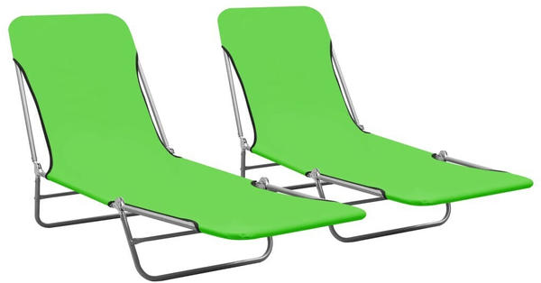 vidaXL Steel Foldable Loungers green (310343)