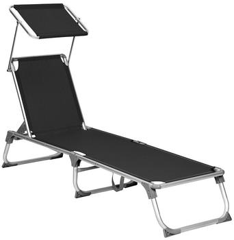 Songmics Sonnenliege 55x193x31cm schwarz