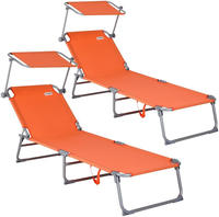 Casaria&reg; Sonnenliege Klappbar Mit Sonnendach Wetterfest 130kg Belastbar Tragbar