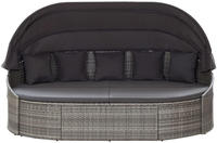 vidaXL Outdoor-Loungebett mit Dach Grau