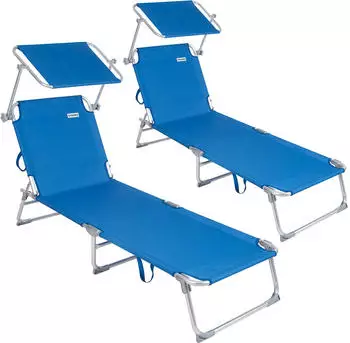 Casaria Sonnenliege Ibiza 2er Set blau mit (107064)