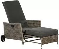 MERXX Gartensessel "Komfort Deckchair" 4-tlg., Stahl/Kunststoff, inkl. Auflagen