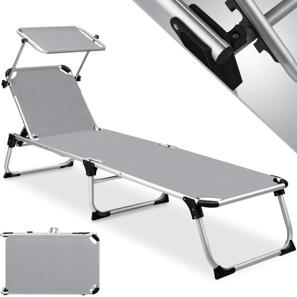 Kesser Sonnenliege SUN mit Dach klappbar 4stufig verstellbar Aluminium
