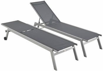 Alice's Garden Deckchair Elsa (Set of 2) Grey/Light Grey