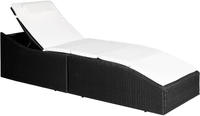 vidaXL Sonnenliege mit Polsterauflage Poly Rattan Schwarz