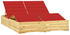 vidaXL Doppel-Sonnenliege mit roten Auflagen Kiefer Imprägniert rot (3065990)