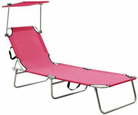 Klappliege Mit Sonnendach Stahl Rosa Vidaxl