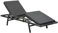 Sonnenliege Mit Auflage Poly Rattan Grau - Vidaxl