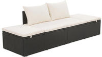 vidaXL Gartenbett Schwarz 195&times;60 cm Poly Rattan