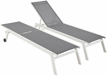 Alice's Garden Deckchair Elsa (Set of 2) Grey/White