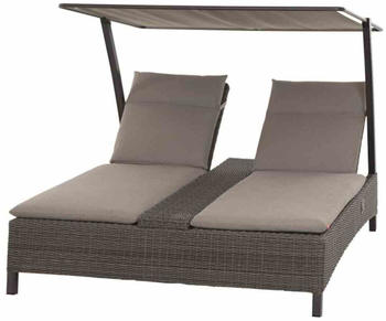 Siena Garden Corido Daybed inkl. Dach Aluminium/Gardino-Geflecht dunkelgrau/hellgrau