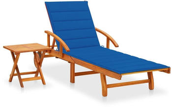 vidaXL Sonnenliege mit Tisch und Auflage Akazie Massivholz (3061627)