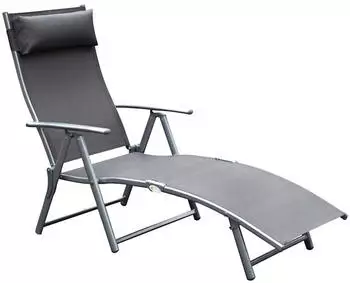 Outsunny Gartenliege mit Kissen Grau (1011391424)