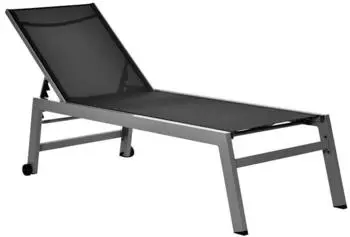 Outsunny Gartenliege mit verstellbarer Rückenlehne Schwarz (1011398995)