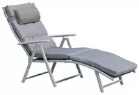 Outsunny - Sonnenliege - 137Lx63Wx5Hcm - Grau+Silber