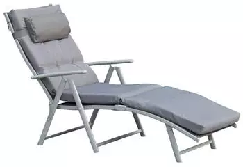 Outsunny Sonnenliege mit Kissen Grau (1012300494)