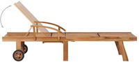 vidaXL Sonnenliege mit Auflage Rot Massivholz Teak