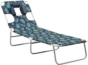 vidaXL Folding cot with cushion and adjustable backrest leaves