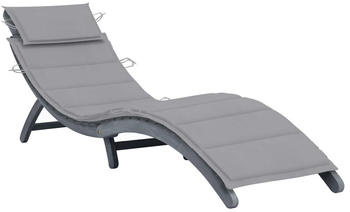 vidaXL Deck chair with cushion made of solid acacia wood grey