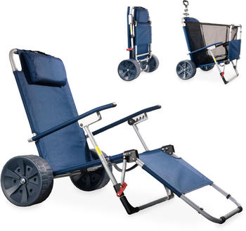 CampAir 2-in-1 Handwagen Strandliege blau