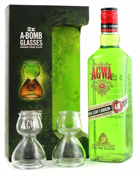 AGWA De Bolivia 0,7l 30% Geschenkset mit Gläsern