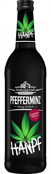 Nordbrand Nordhausen Hanpf Pfefferminz-Hanf-Likör limitierte Edition 18% 0,7l