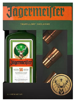 Jägermeister 1l 35% +3 Metal Shot Cups