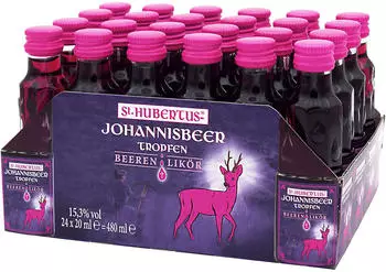 St. Hubertus Johannisbeer Tropfen Beeren-Likör 24x0,02l 15,3%