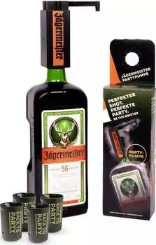 J&auml;germeister Party Pack inkl. Pumpe 1,75l 35%l + 4 Shotgl&auml;ser