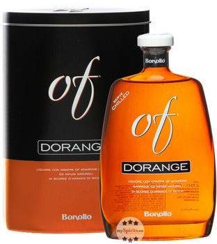 Bonollo Dorange of Liquore Lik&ouml;r mit Grappa und Orange 40 % 0,7l in Metallbox