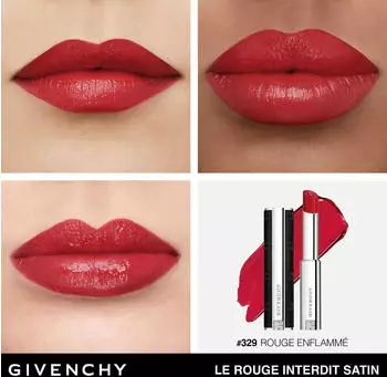 Givenchy Le Rouge Interdit Satin Lipstick 329 Rouge Enflammé (2,7g) – Givenchy Le Rouge Interdit Satin Lipstick 329 Rouge Enflammé: Ein Statement in Rot