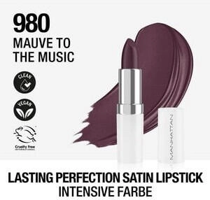 Manhattan Lasting Perfection Satin Lipstick (4g) 980 Mauve to the Music