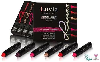 Luvia Cosmetics, Creamy Luvely Lippenstift-Set mit 6 veganen, cremigen Lippenstiften