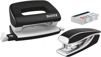 Leitz NeXXt WOW Locher-Tacker-Mini-Set schwarz (5561-20-95)