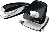 LEITZ 50951095, LEITZ Locher und Heftger&auml;te Set WOW 5095 schwarz-metallic