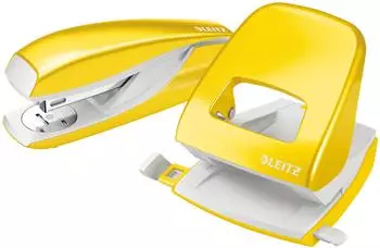 Leitz Locher 5095 NeXXt WOW gelb metallic B&uuml;rolocher inkl. Heftger&auml;t Stanzleistung 30 Blatt (50951016)