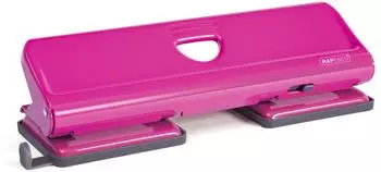 Rapesco Mehrfachlocher 720 1385 4-fach Locher aus Metall rosa bis 22 Blatt