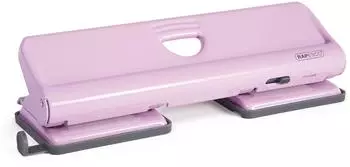 Rapesco Mehrfachlocher 720 1347 4-fach Locher aus Metall hellrosa bis 22 Blatt