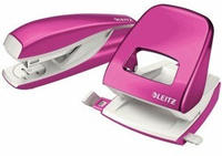 LEITZ 50951023, LEITZ Locher und Heftger&auml;te Set WOW 5095 pink-metallic