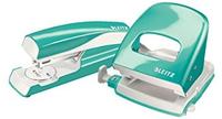 Esselte Leitz Locher NeXXt 5008 und Heftger&auml;t NeXXt 5502 im Set, eisblau