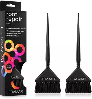 Framar Root Repair Haarfärbepinsel Set, Schwarz (2er-Pack)