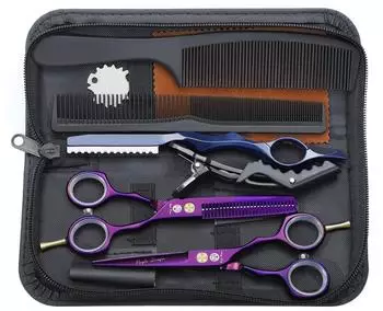 LuxusKollektion Friseurschere Set 5,5 Zoll lila 440C Edelstahl