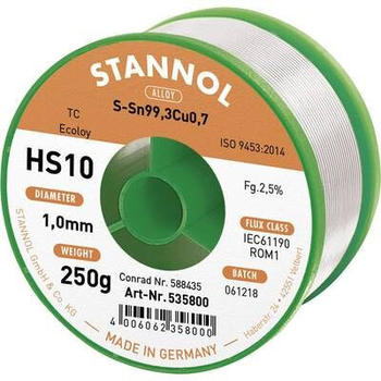 Stannol HS10 2510 Spule Sn99,3Cu0,7 250g 1mm