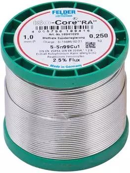 Felder RA Sn99Cu1 bleifrei Ø 1mm 99,3% Zinn 0,7% Kupfer 250g