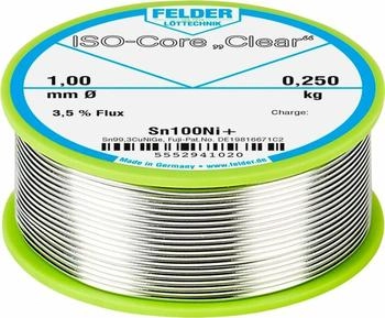 Felder ISO-Core Clear Sn100Ni+ Lötdraht, bleifrei, 1,0 mm, 250 g (5552941020)